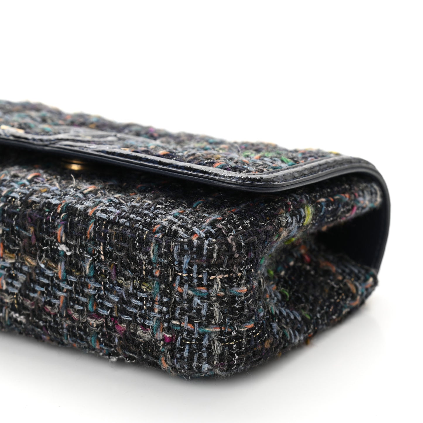 Tweed Watersnake Quilted Medium CC Filigree Flap Blue