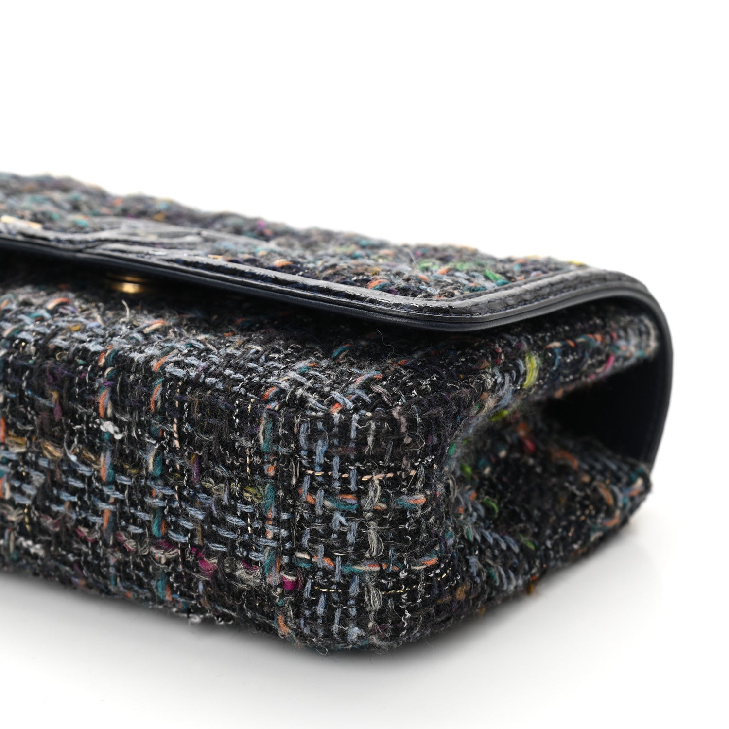 Chanel Tweed Watersnake Quilted Medium CC Filigree Flap Blue 10 of 10