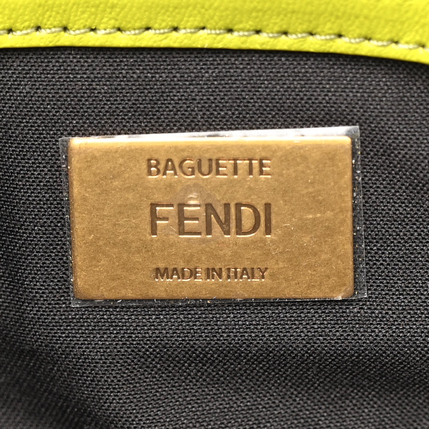 Fendi Nappa FF 1974 Embossed Baguette Wasabi 6 of 13