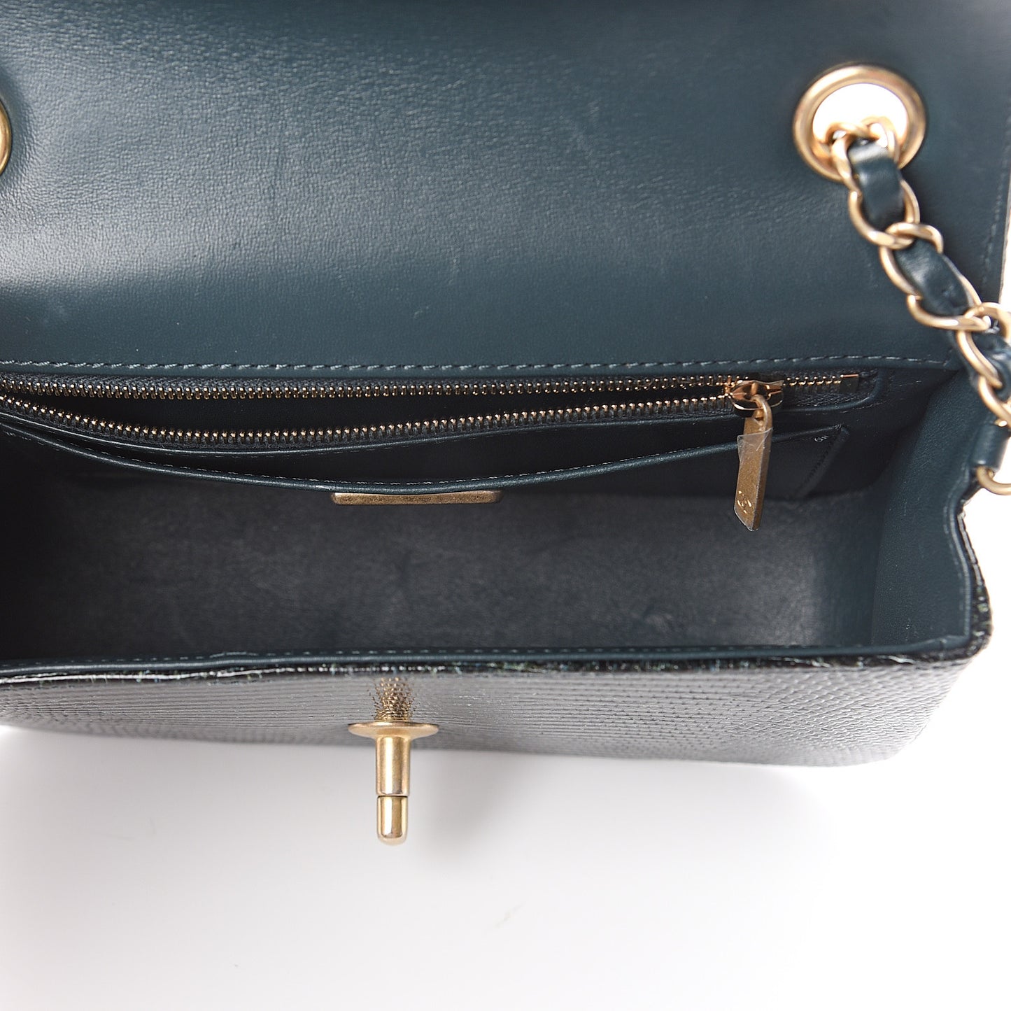 Lizard Mini Rectangular Flap Dark Green