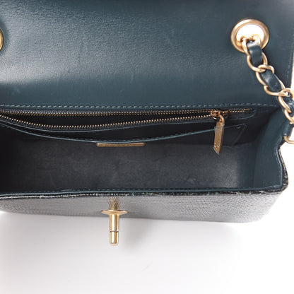 Chanel Lizard Mini Rectangular Flap Dark Green 4 of 8