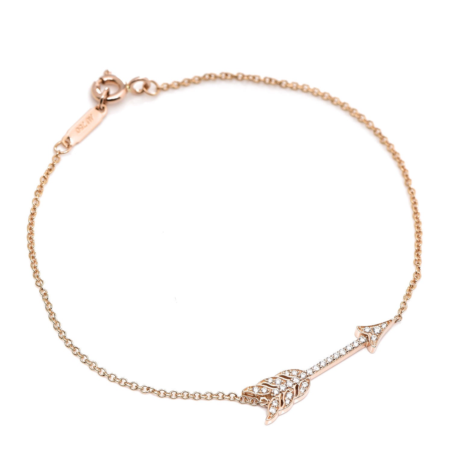 Tiffany 18K Rose Gold Diamond Arrow Bracelet 1 of 6