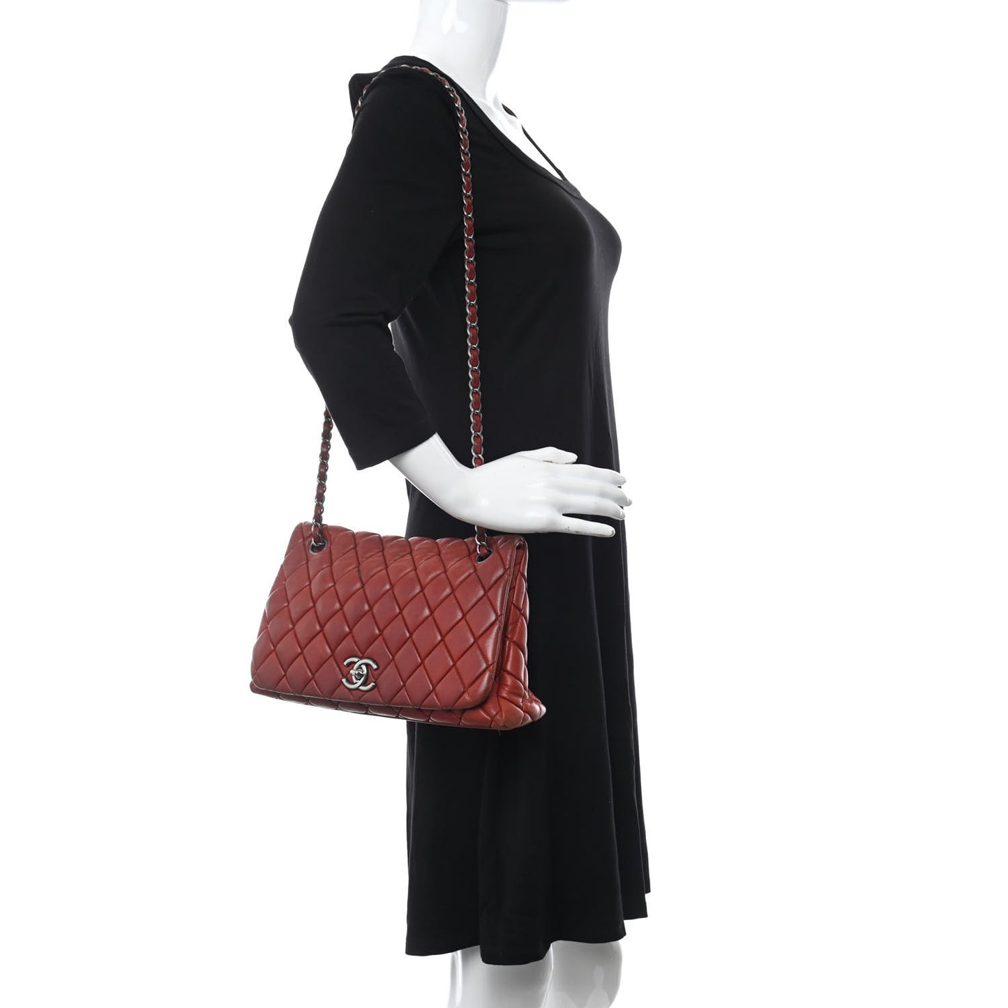 Lambskin Large New Bubble Flap Red