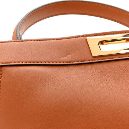 Fendi Vitello Seta Shiny Nappa Medium Peekaboo I SEE U Satchel Brandy Light Rose 12 of 14