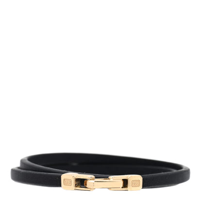 David Yurman Sterling Silver Leather 5.2mm Streamline Double Wrap Bracelet Black Black 1 of 3