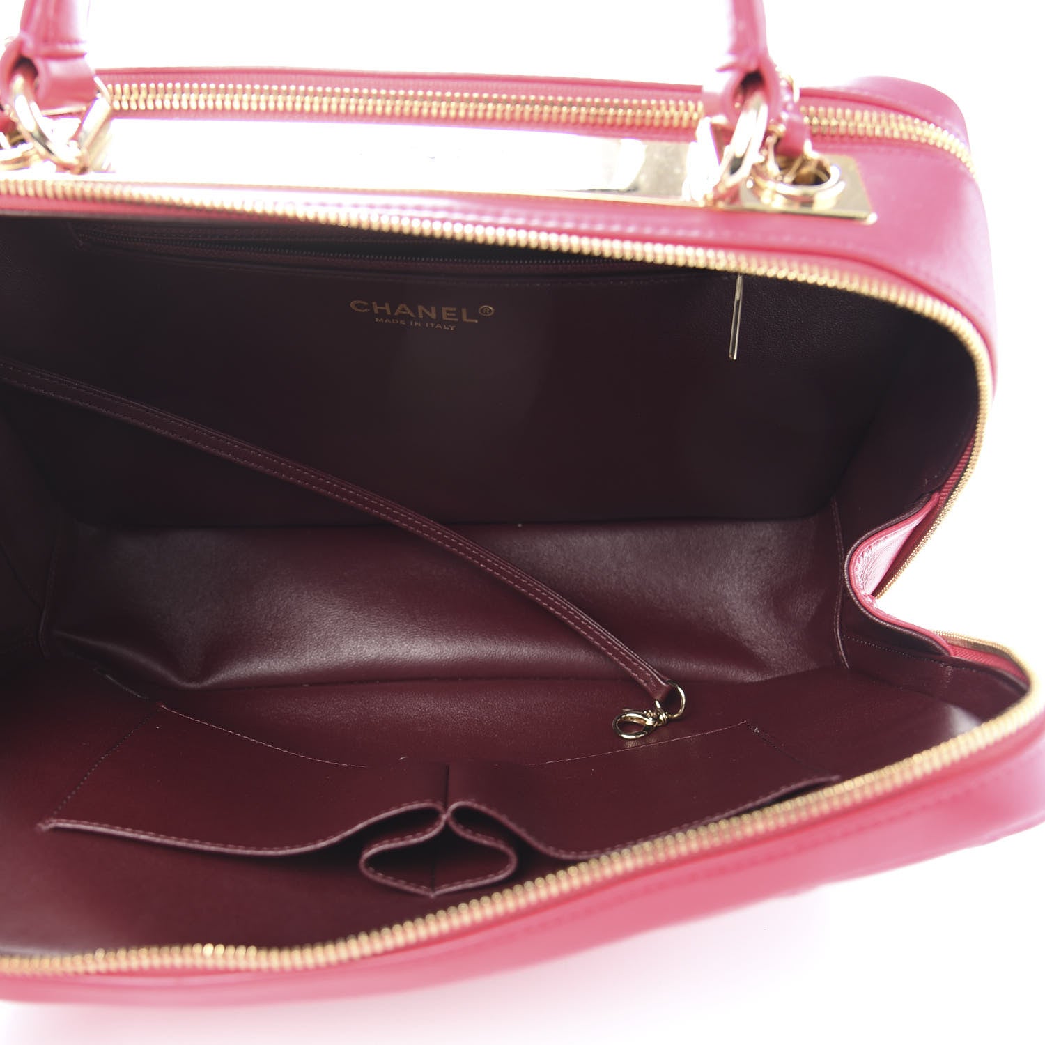 Chanel Lambskin Quilted Large Trendy CC Bowling Bag Dark Pink 4 of 9