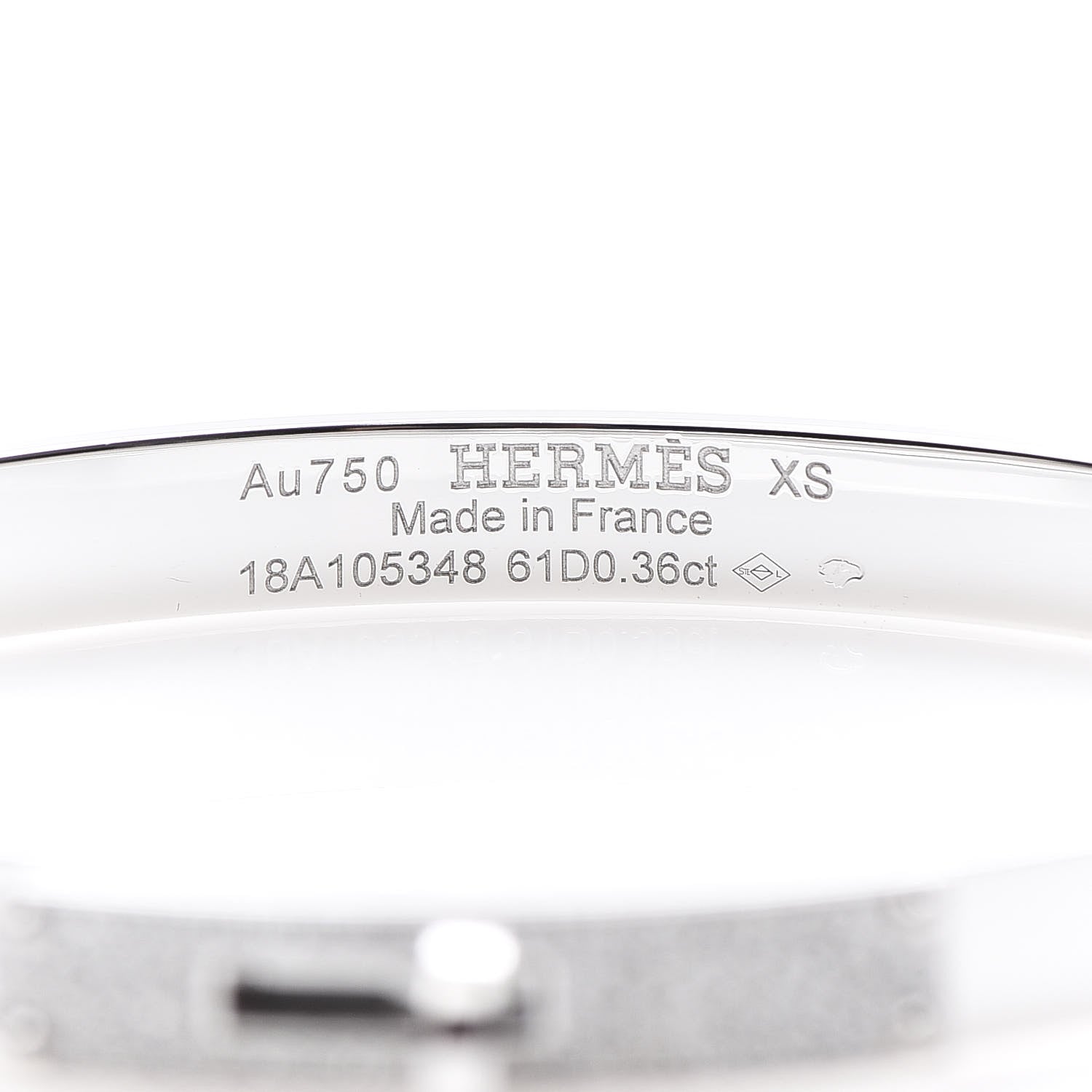 Hermes 18K White Gold Diamond PM Kelly Pave Bracelet XS 4 of 6