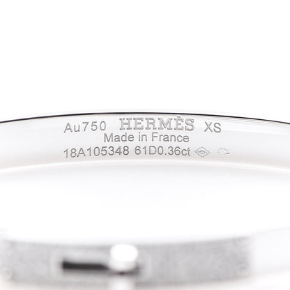 Hermes 18K White Gold Diamond PM Kelly Pave Bracelet XS 4 of 6