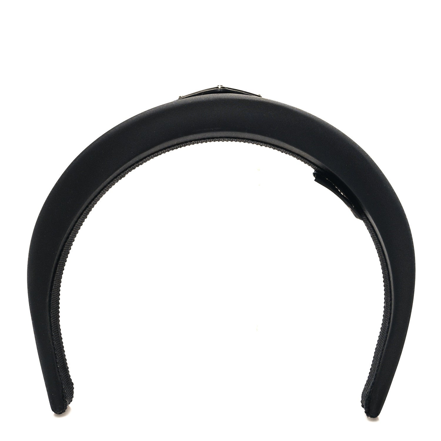 Prada Re-Nylon Metal Triangle Logo Headband Black 1 of 4