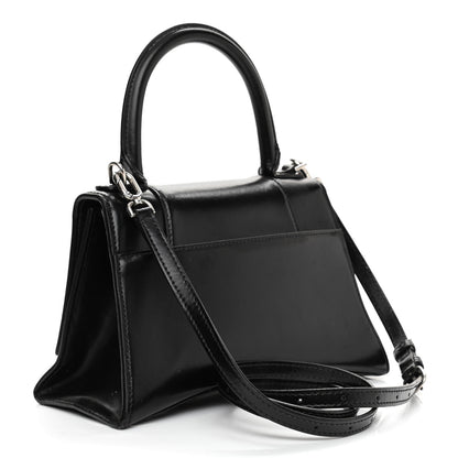 Balenciaga Shiny Box Calfskin Graffiti Logo Small Hourglass Top Handle Bag Black Silver 3 of 18