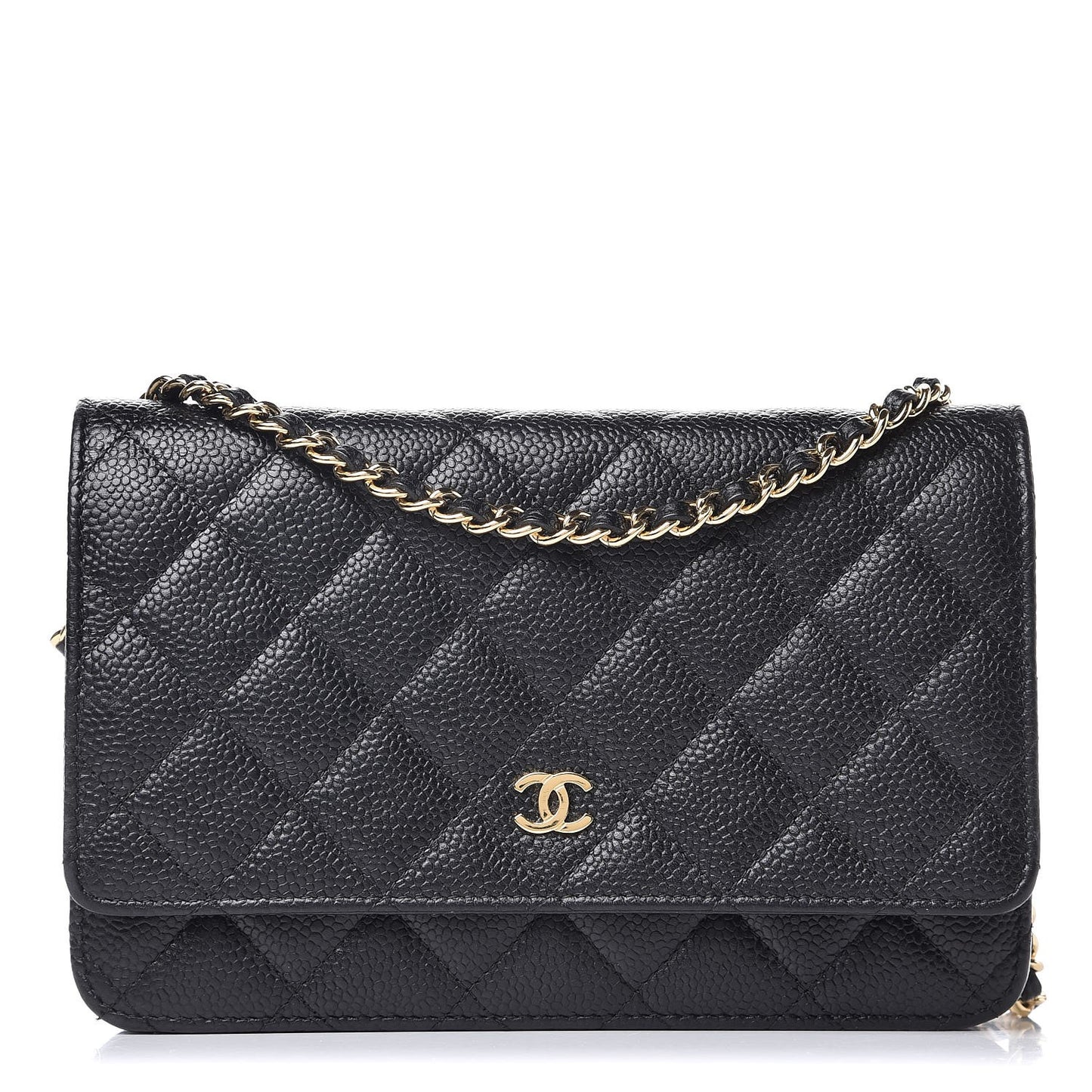 Caviar Quilted Wallet On Chain WOC Black