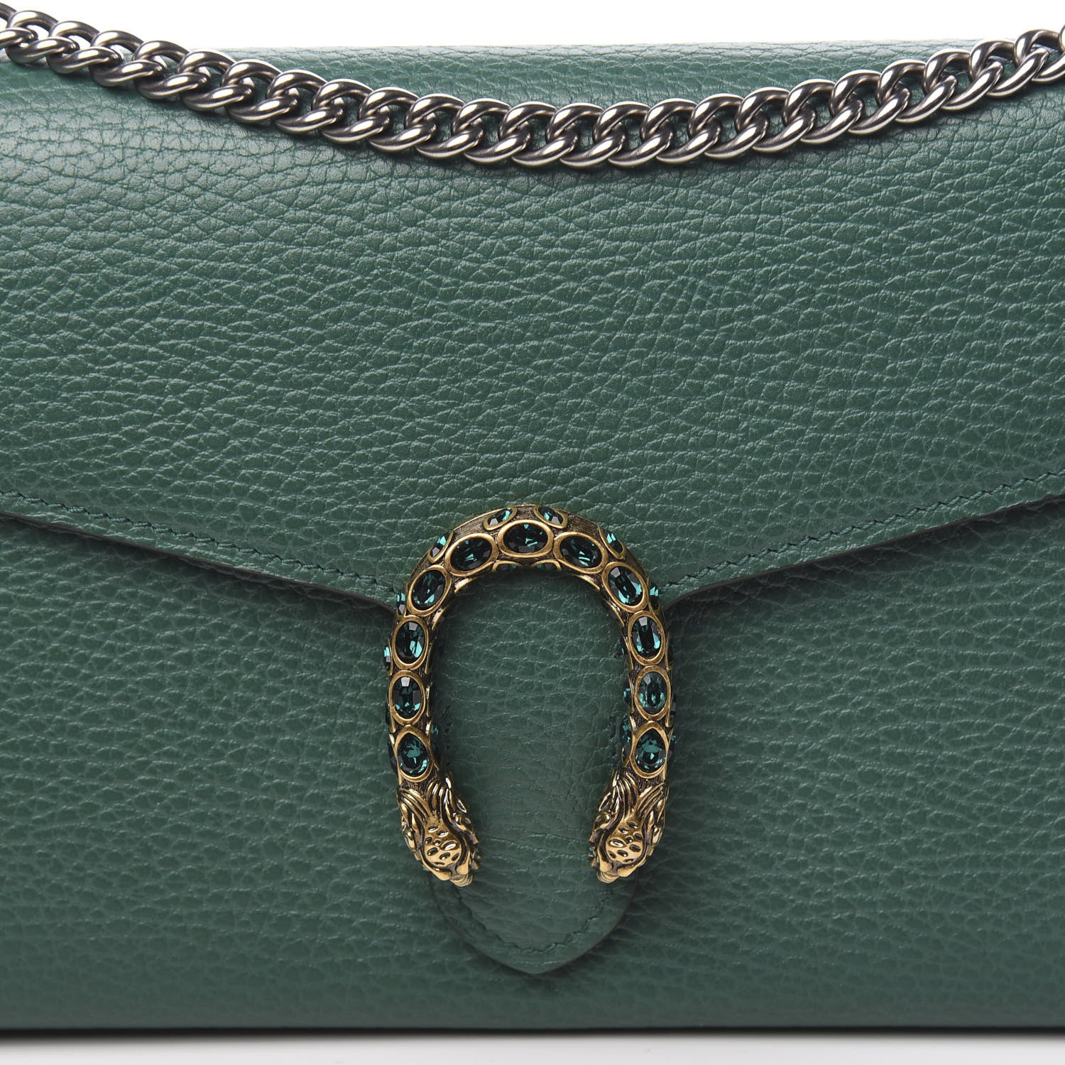Gucci Calfskin Mini Dionysus Chain Wallet Emerald 9 of 9