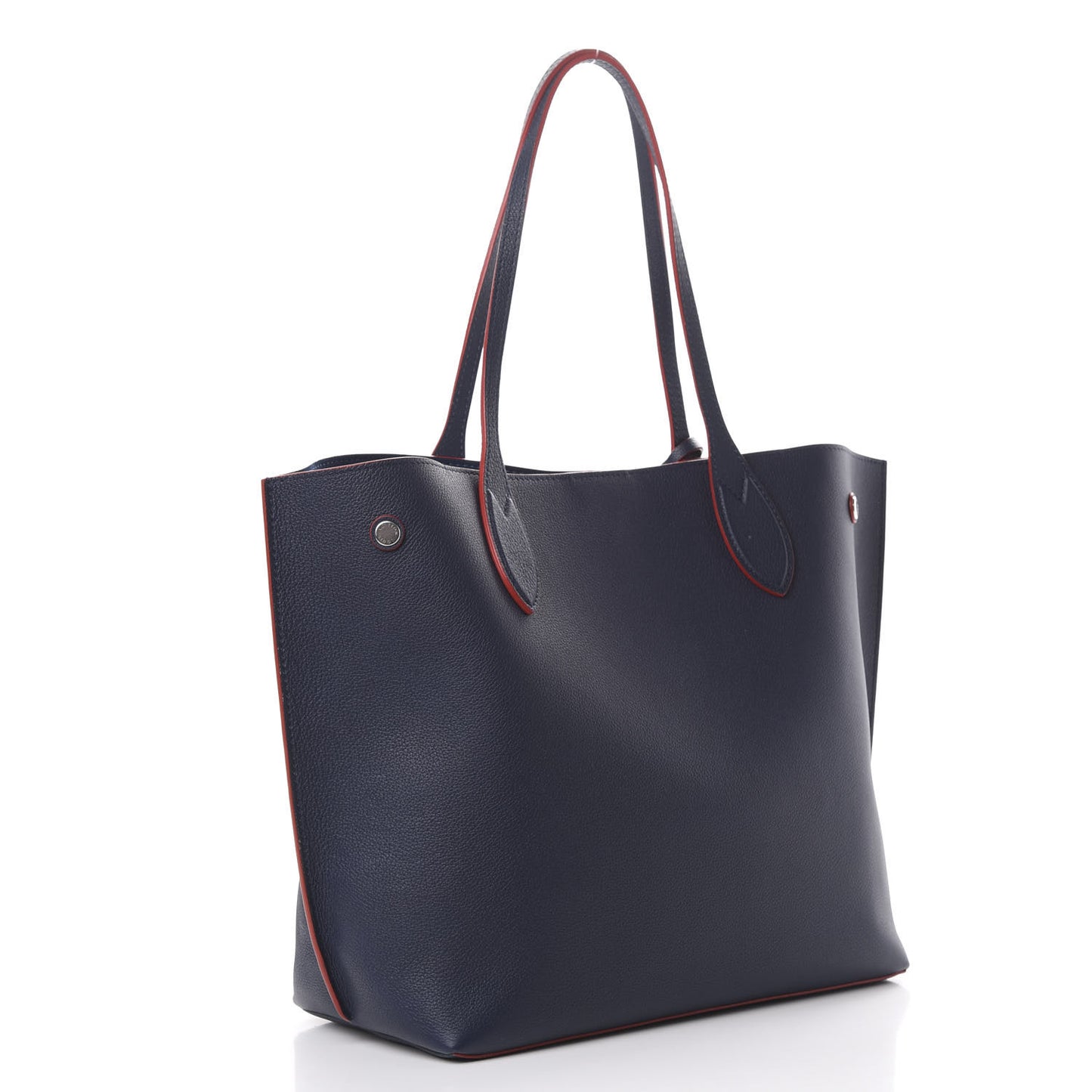 Calfskin Lockme Go Tote Marine Rouge