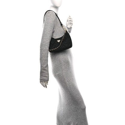 Prada Re-Nylon Saffiano Quilted Mini Re-Edition 1995 Chaine Shoulder Bag Black 2 of 9