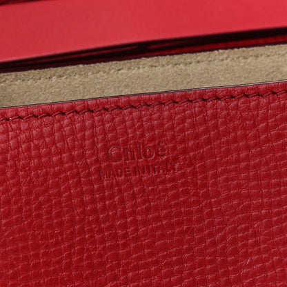 Chloe Grained Calfskin Lambskin Mini Bi-Color Drew Shoulder Bag Red 6 of 9
