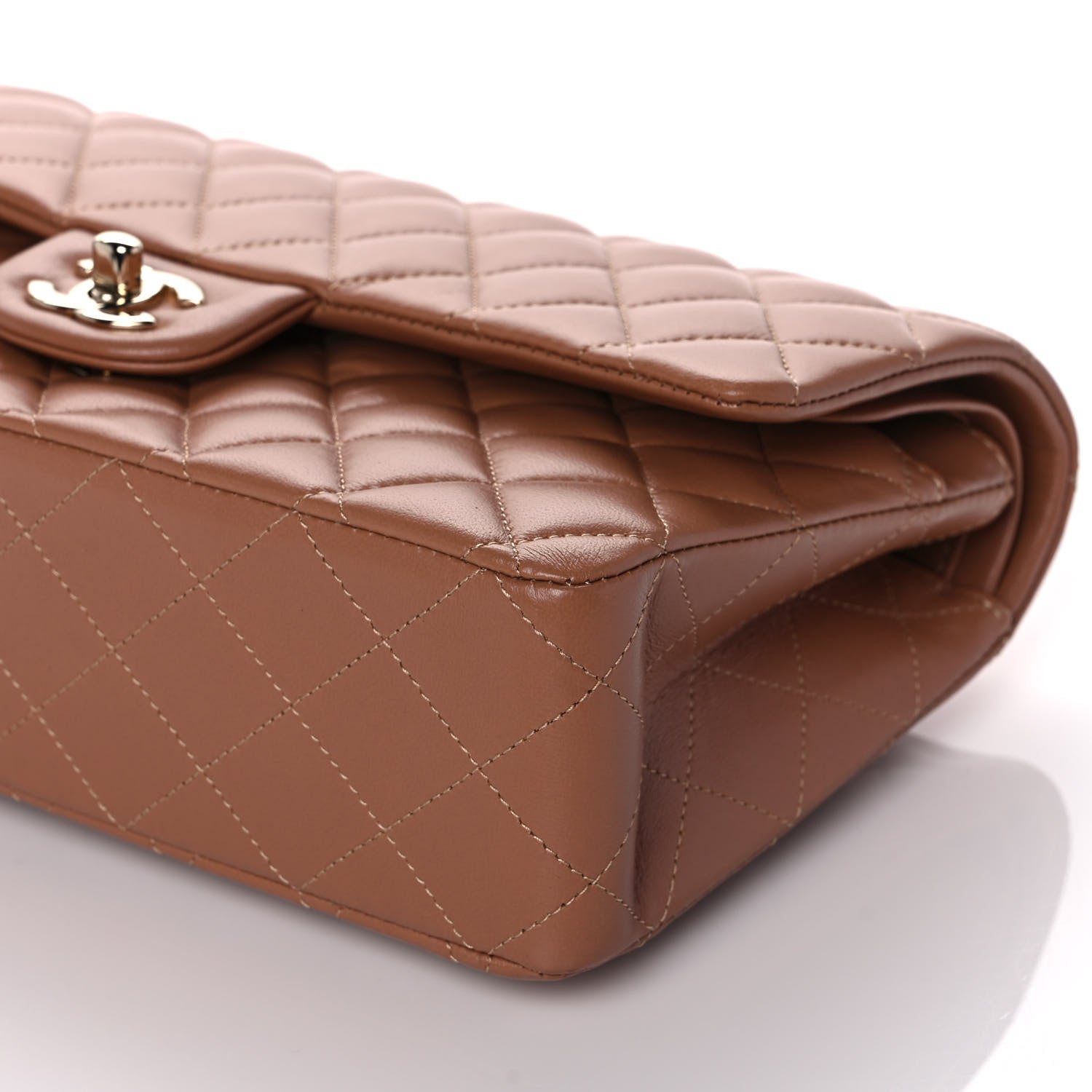 Chanel Lambskin Quilted Medium Double Flap Brown 9 of 11