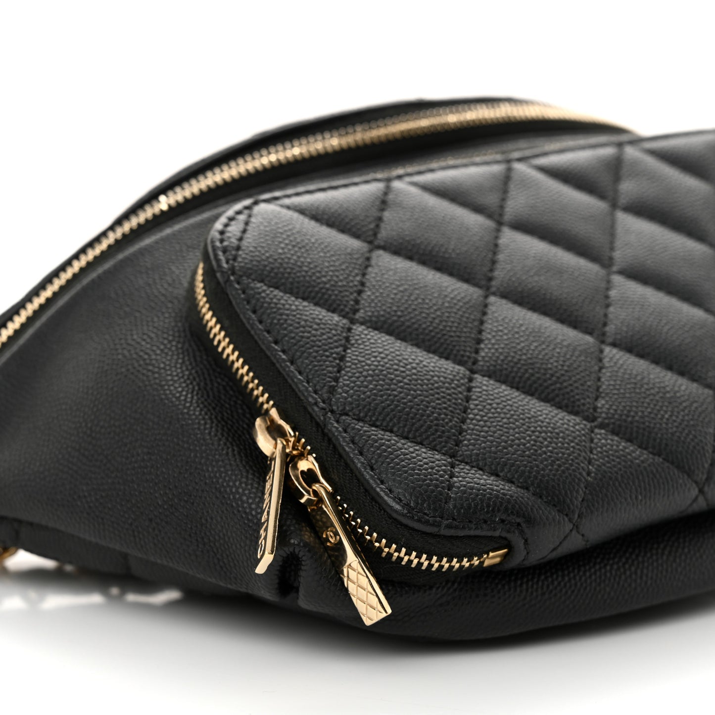 Caviar Quilted Business Affinity Waist Belt Bag Black