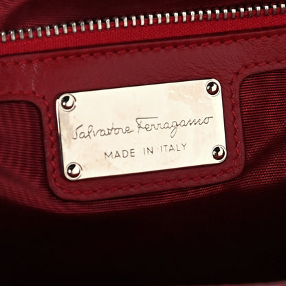 Salvatore Ferragamo Patent Vara Bow Wallet On Chain Red 5 of 9