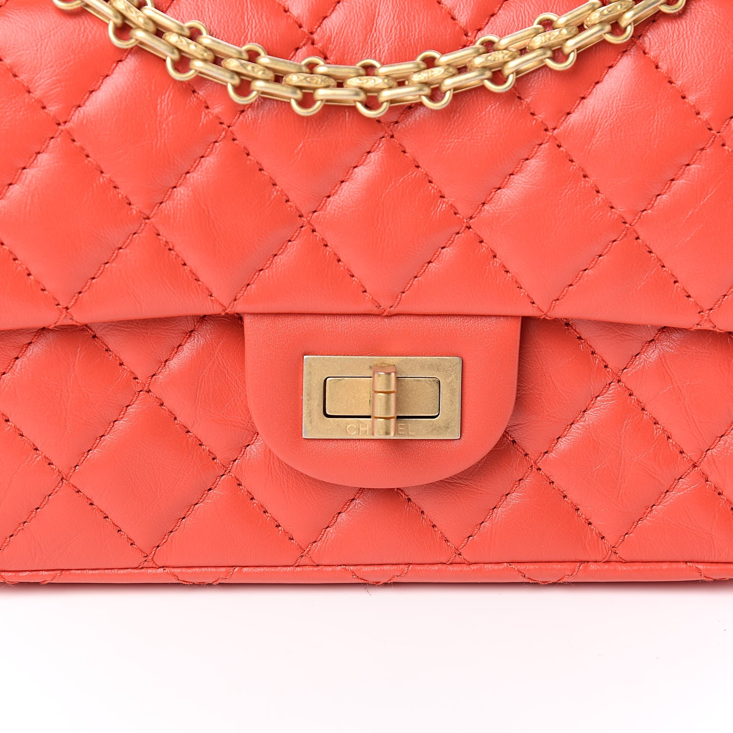 Chanel Aged Calfskin Quilted 2.55 Reissue Mini Flap Red 10 of 11