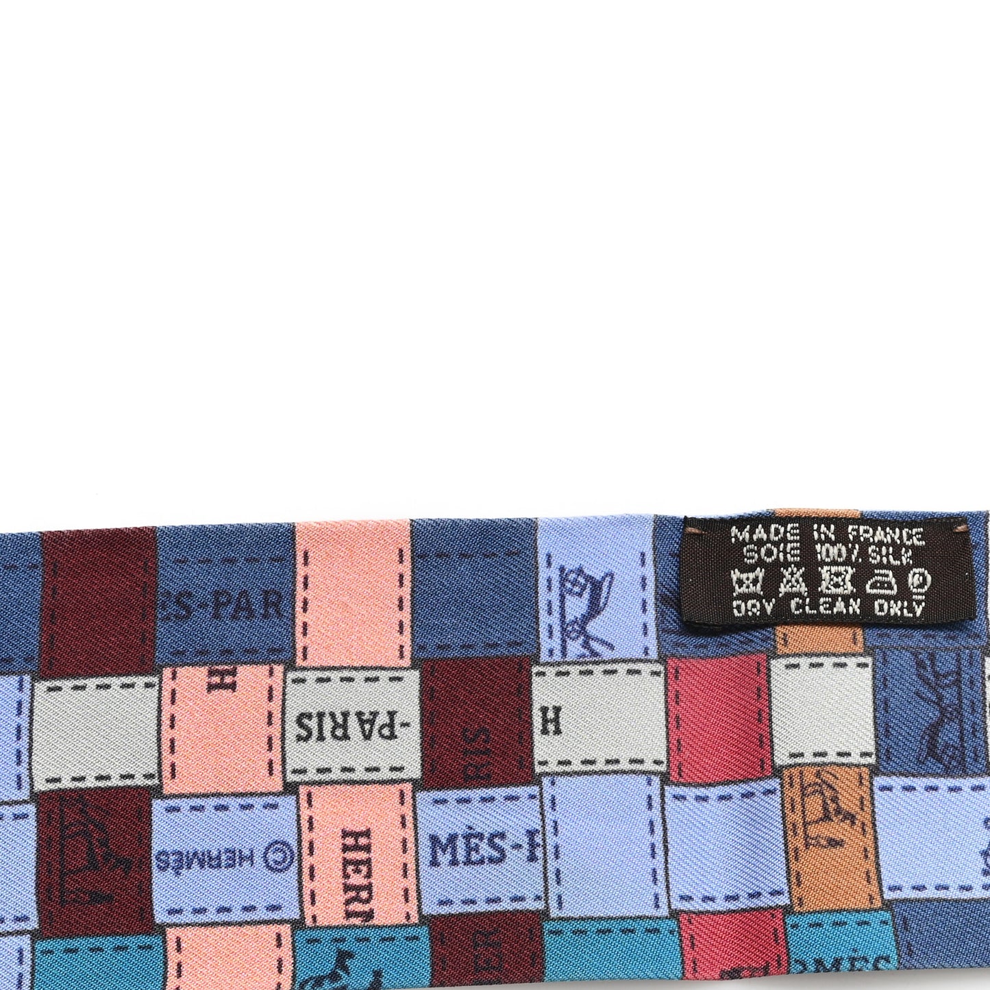 Silk Bolduc Au Carre Twilly Ciel Cobalt Bordeaux