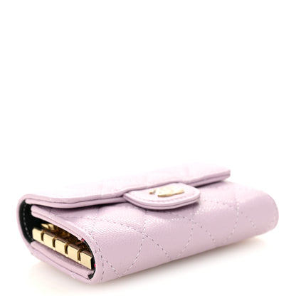 Chanel Caviar Quilted Classic 4 Key Holder Wallet Light Purple 4 of 9