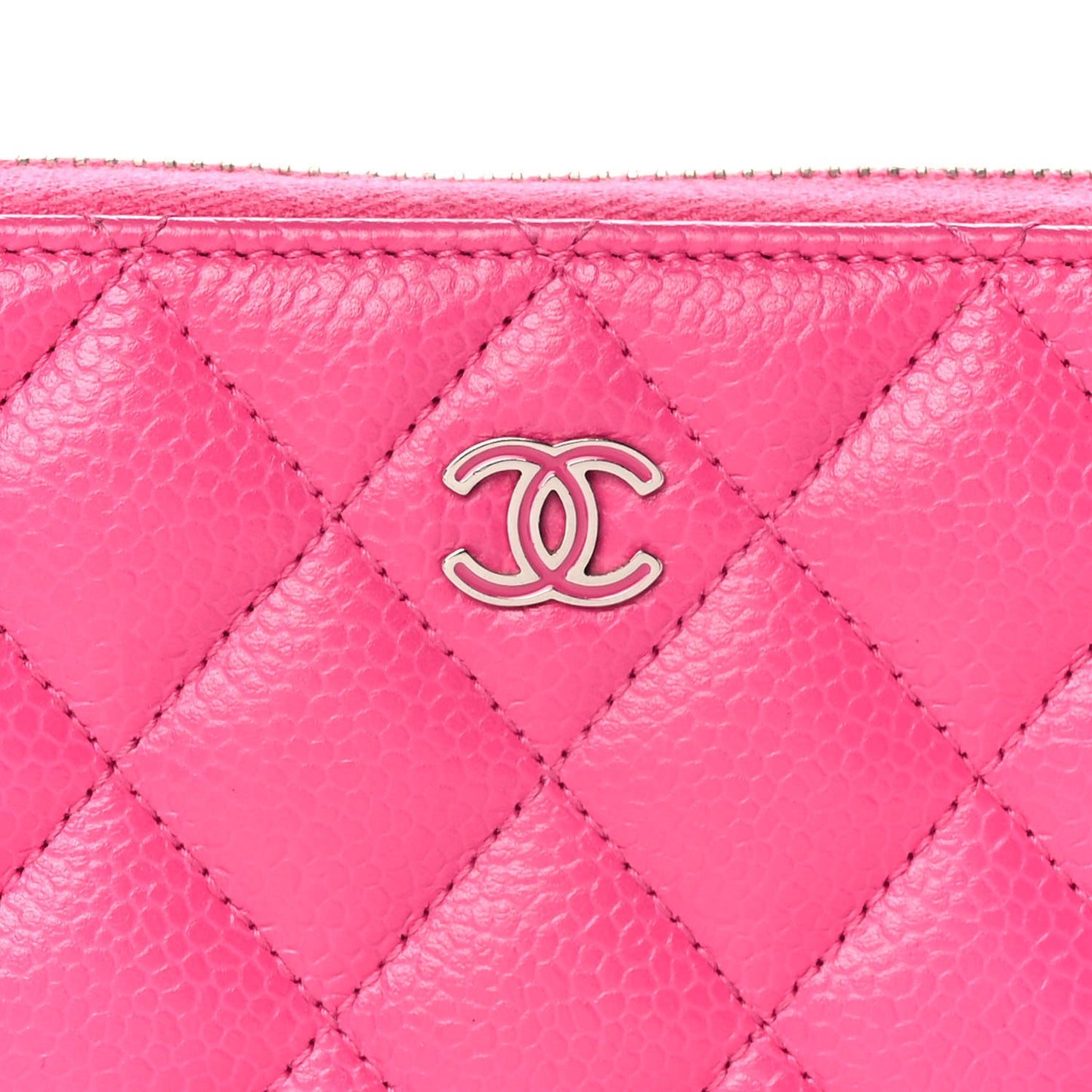 Caviar Quilted Large Gusset Zip Around Wallet Pink