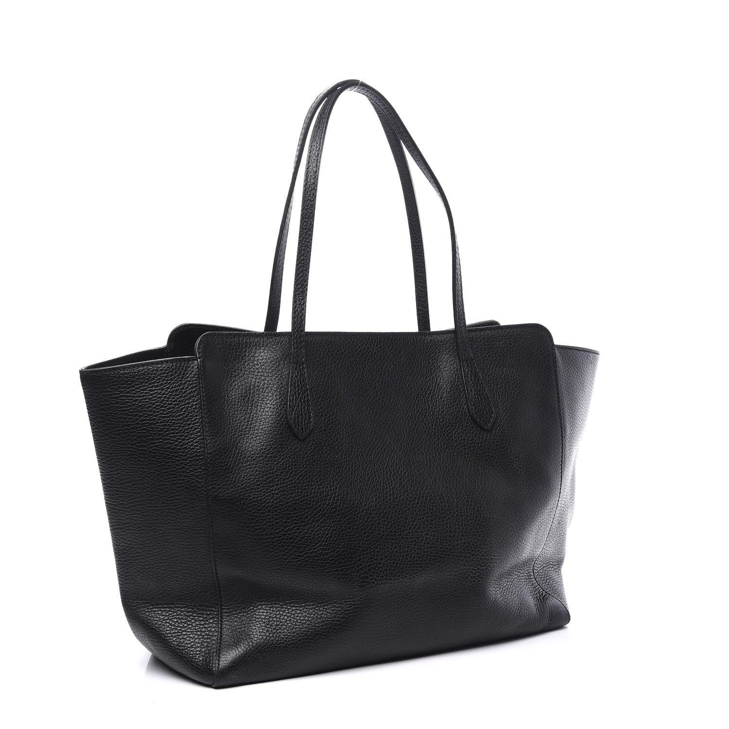 Gucci Pebbled Calfskin Medium Swing Tote Black 2 of 12