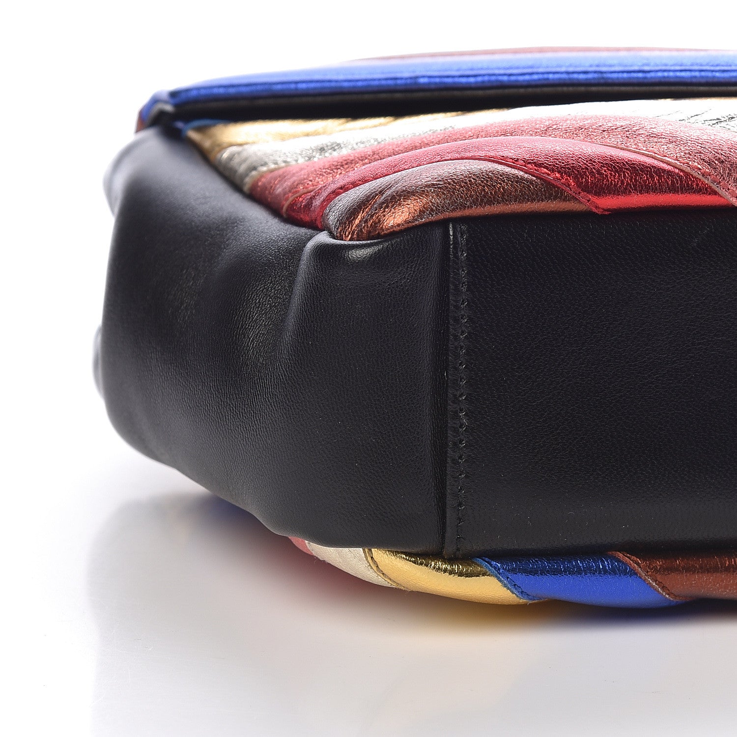 Saint Laurent Metallic Calfskin Matelasse Chevron Monogram Medium College Satchel Multicolor 9 of 10