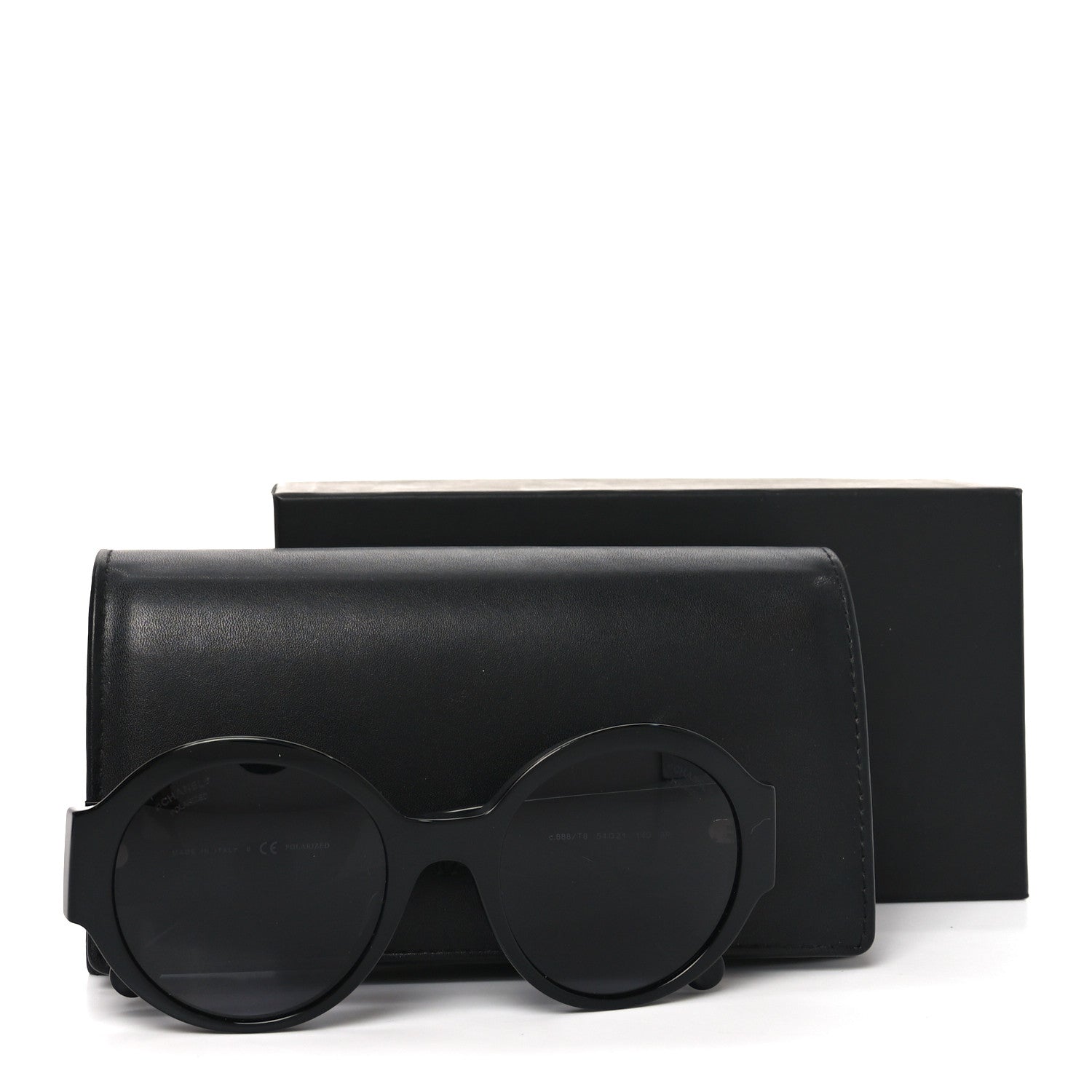 Chanel Acetate Polarized Round Sunglasses 5410-A Black 7 of 7