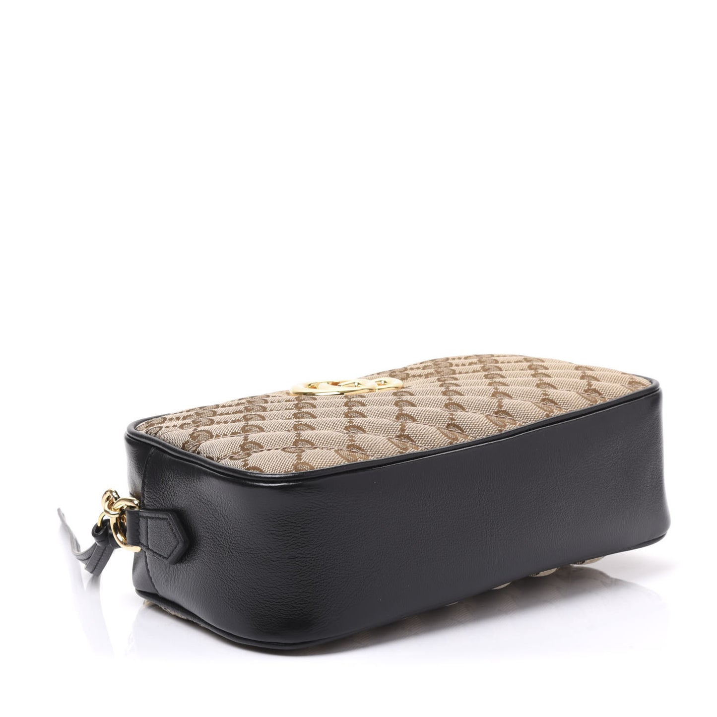 Monogram Matelasse Diagonal Small GG Marmont Chain Shoulder Bag Beige Black