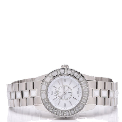 Christian Dior Stainless Steel Diamond Sapphire 29mm Christal Quartz Watch White 3 of 8