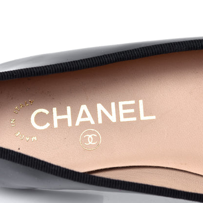 Chanel Patent CC Cap Toe Ballerina Flats 36 Black 6 of 6
