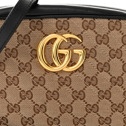 Gucci Monogram Matelasse Diagonal Small GG Marmont Chain Shoulder Bag Beige Black 8 of 10