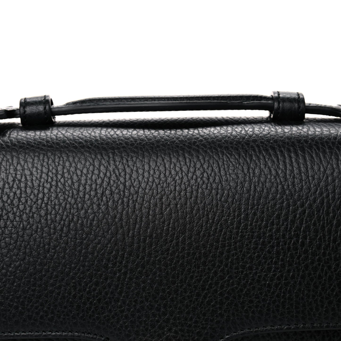 Dollar Calfskin Interlocking G Top Handle Shoulder Bag Black