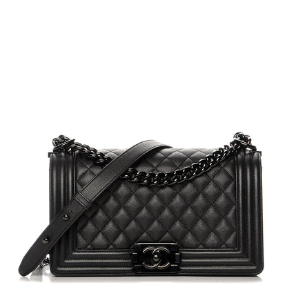 Chanel Caviar Quilted Medium Boy Flap So Black 1 of 8