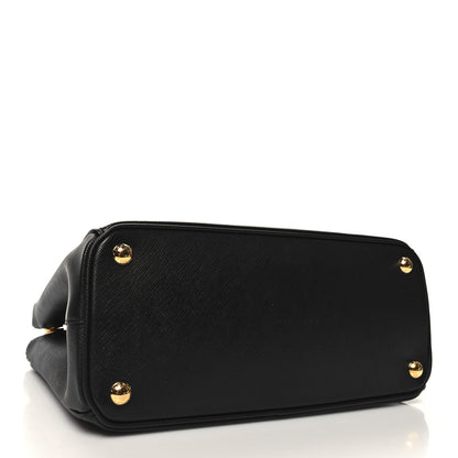 Prada Saffiano Small Galleria Double Zip Tote Black 4 of 9