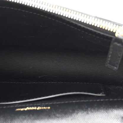Saint Laurent Grain De Poudre Matelasse Chevron Monogram Envelope Chain Wallet Black 5 of 10