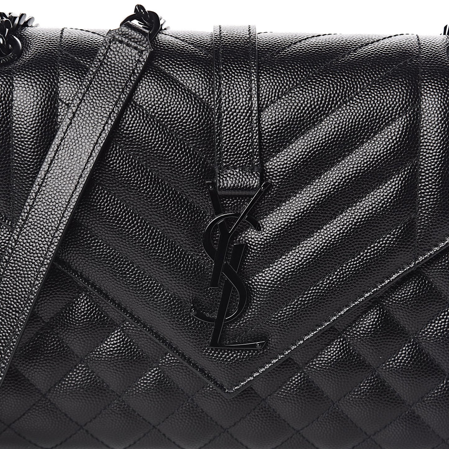 Grain De Poudre Textured Mixed Matelasse Triquilt Medium Monogram Satchel Black