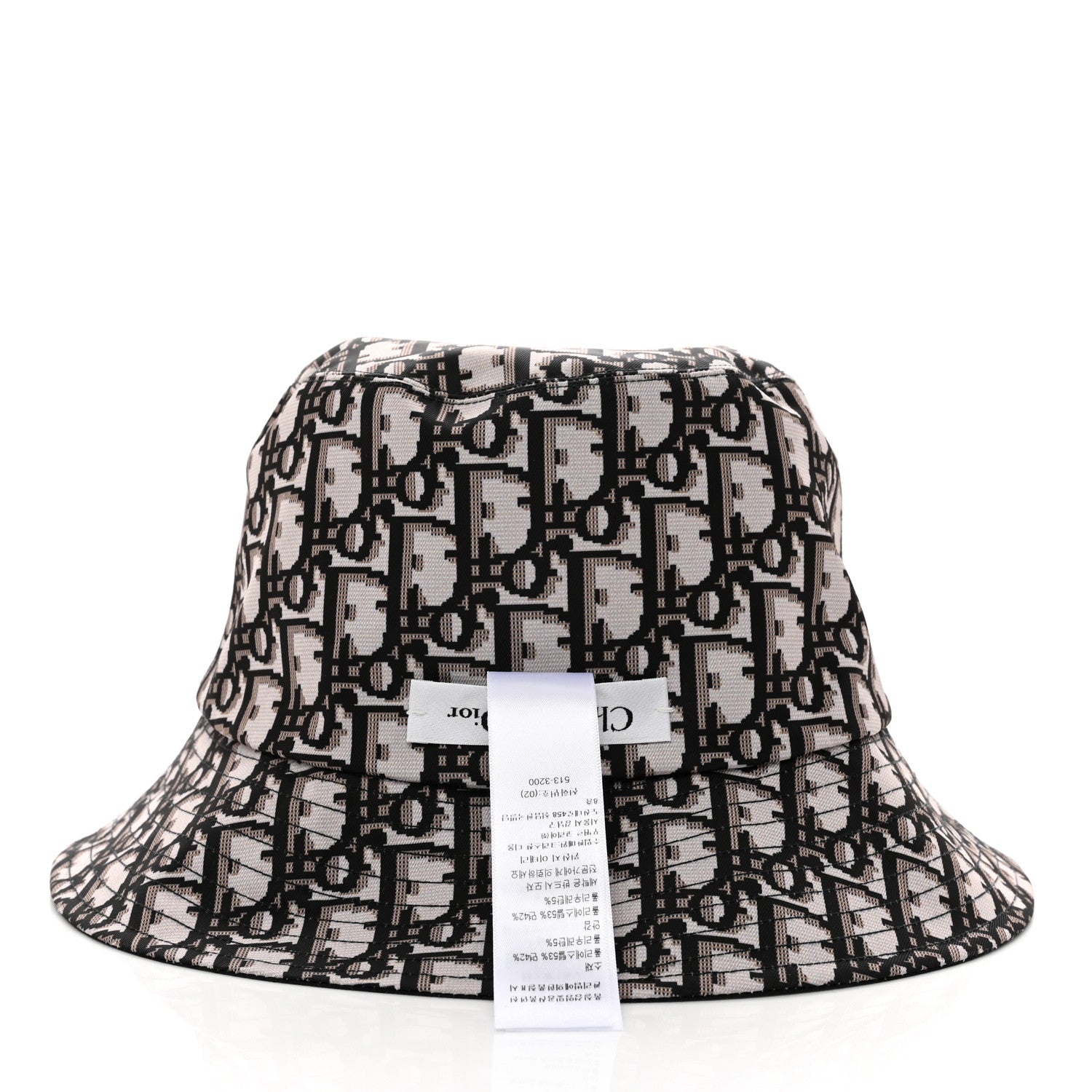 Christian Dior Polyester Cotton Oblique Reversible Teddy-D Brim Bucket Hat 56 Black 8 of 10