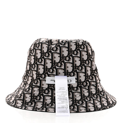 Christian Dior Polyester Cotton Oblique Reversible Teddy-D Brim Bucket Hat 56 Black 8 of 10