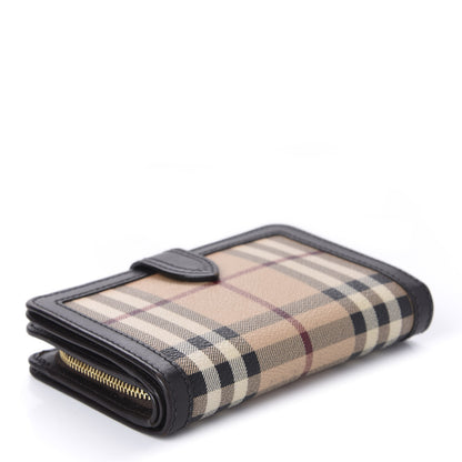 Burberry Haymarket Check Compact Zip Wallet Chocolate 4 of 10