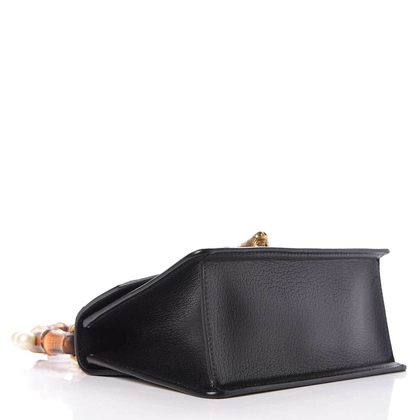 GG Supreme Monogram Goatskin Pearl Mini Fox Broche Bamboo Top Handle Bag Beige Ebony Black Hibiscus Red Mystic White