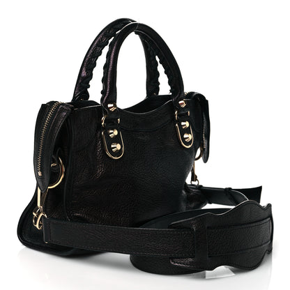 Balenciaga Chevre Gold Metallic Edge Hardware Mini City Black 2 of 8