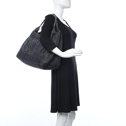 Chanel Denim XL Coco Cabas Tote Dark Blue 2 of 11