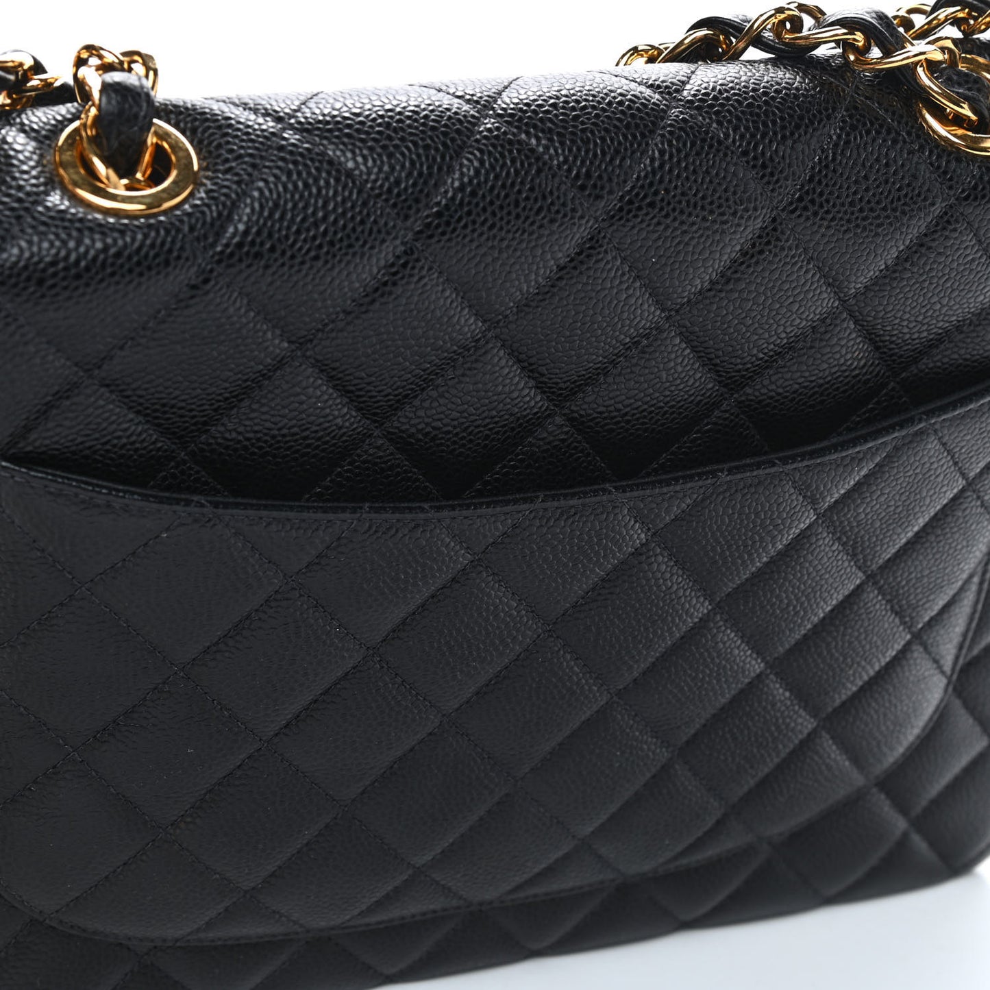 Caviar Quilted Jumbo Single Flap Black