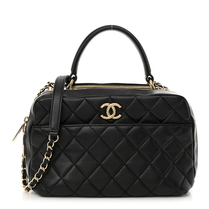 Chanel Lambskin Quilted Medium Trendy CC Bowling Bag Black 1 of 12