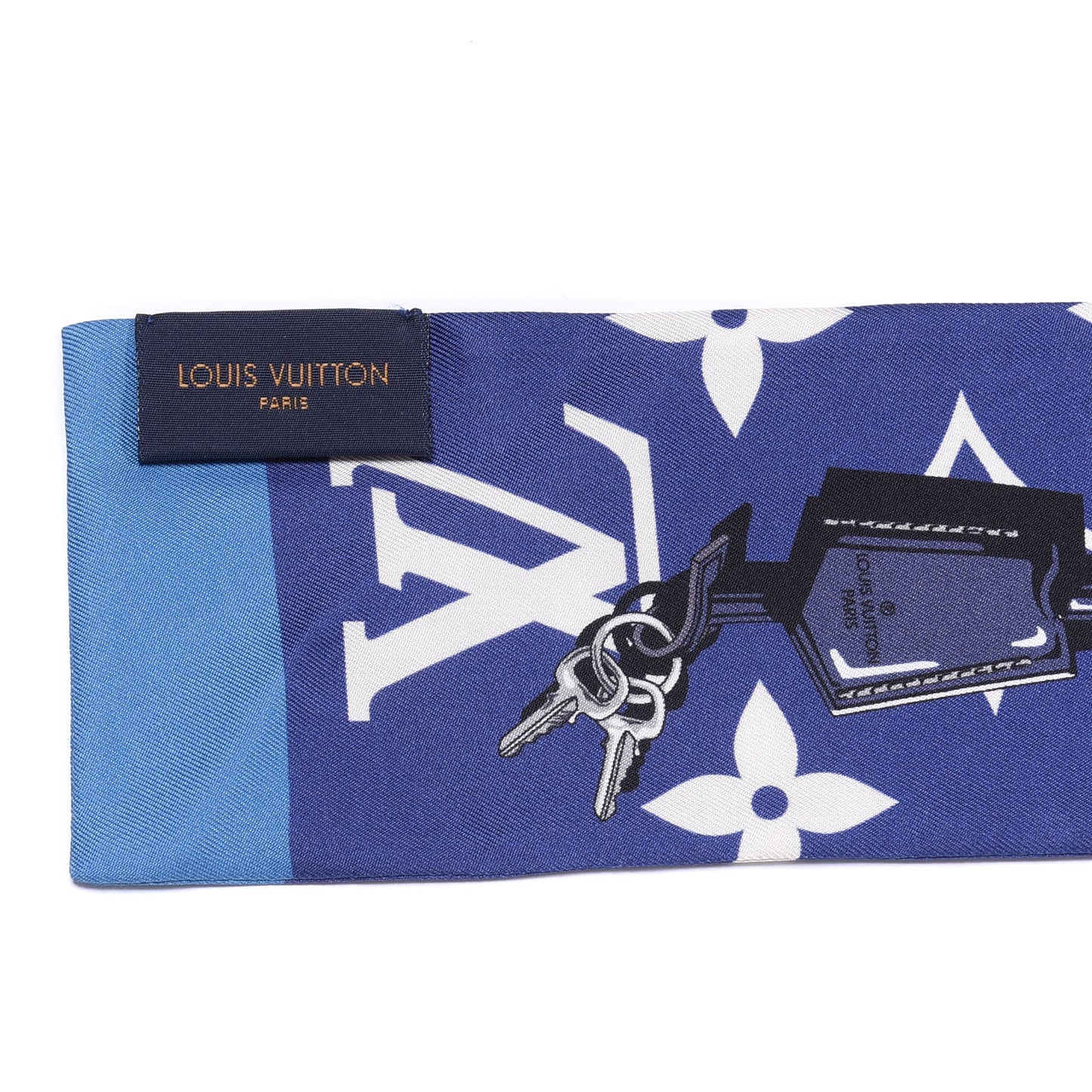 Silk Monogram Escale Confidential Bandeau Blue