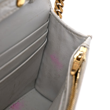 Balenciaga Shiny Calfskin Crocodile Embossed Hourglass Chain Bag White 15 of 23