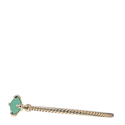 David Yurman 18K Yellow Gold Chrysoprase Diamond Chatelaine Bracelet 3 of 5