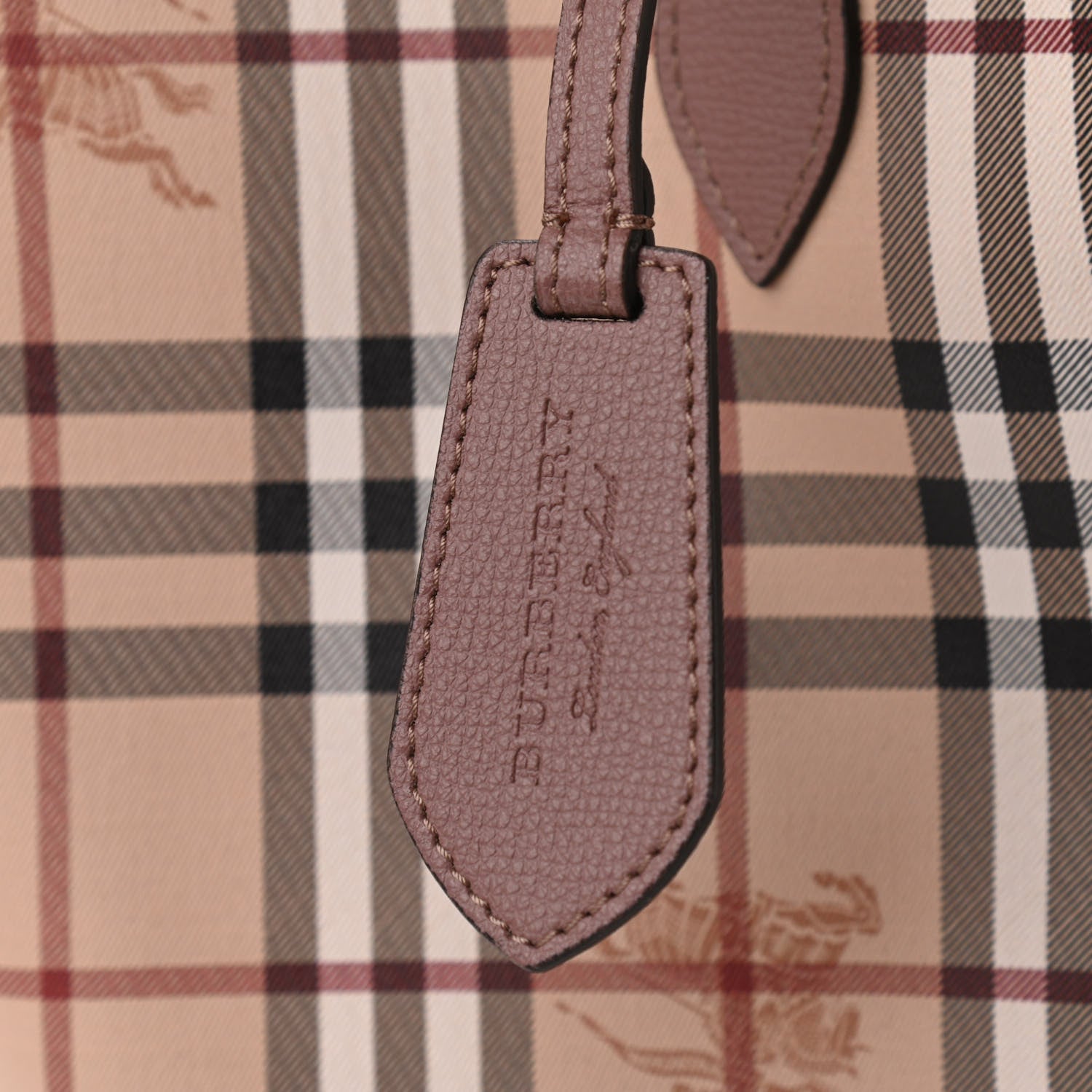 Burberry Grainy Calfskin Haymarket Check Medium Reversible Tote Light Elderberry 8 of 12